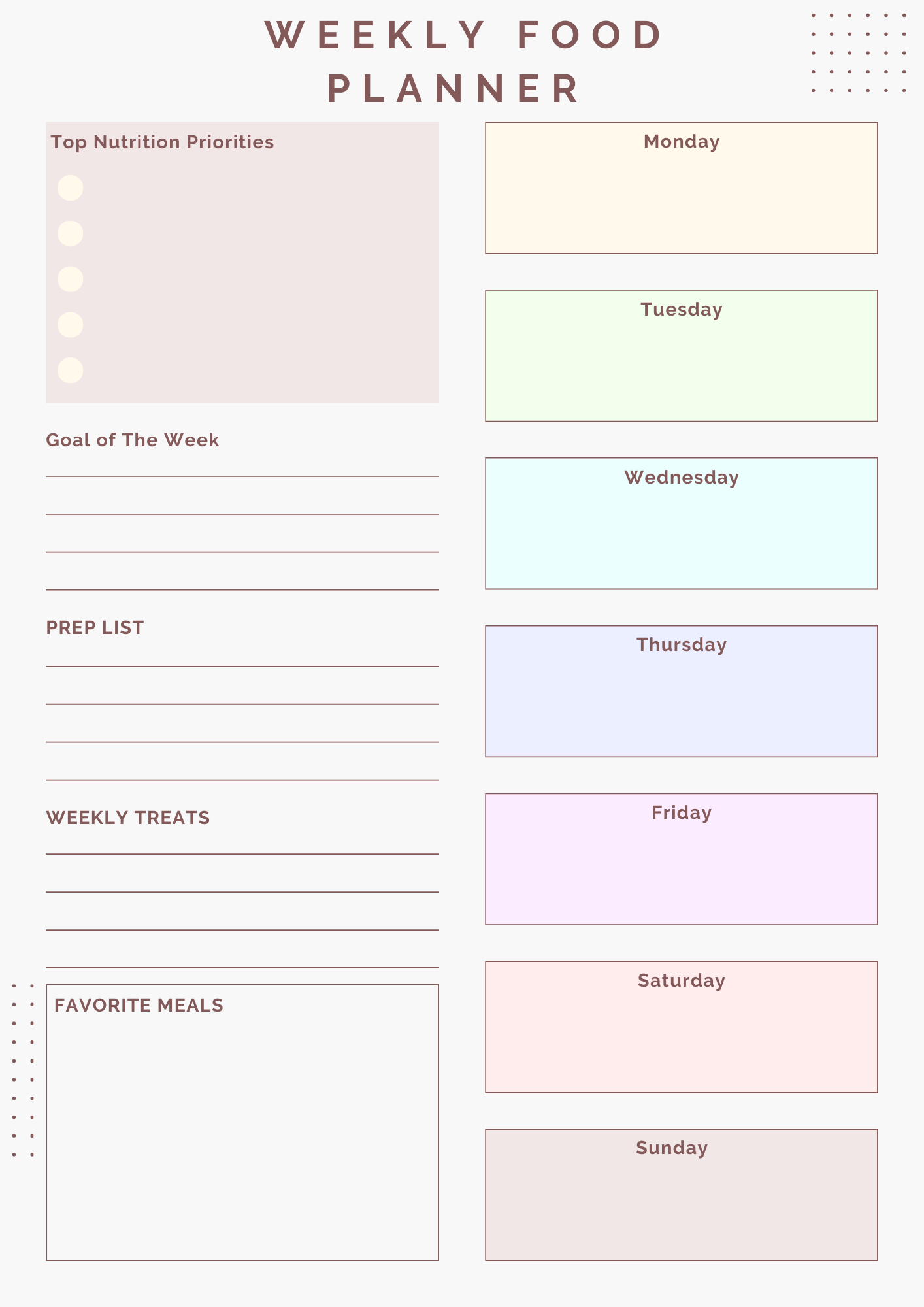PDF TEMPLATES FOR MEAL PLANNING